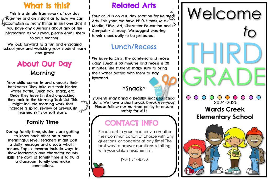 Third grade brochure page 1