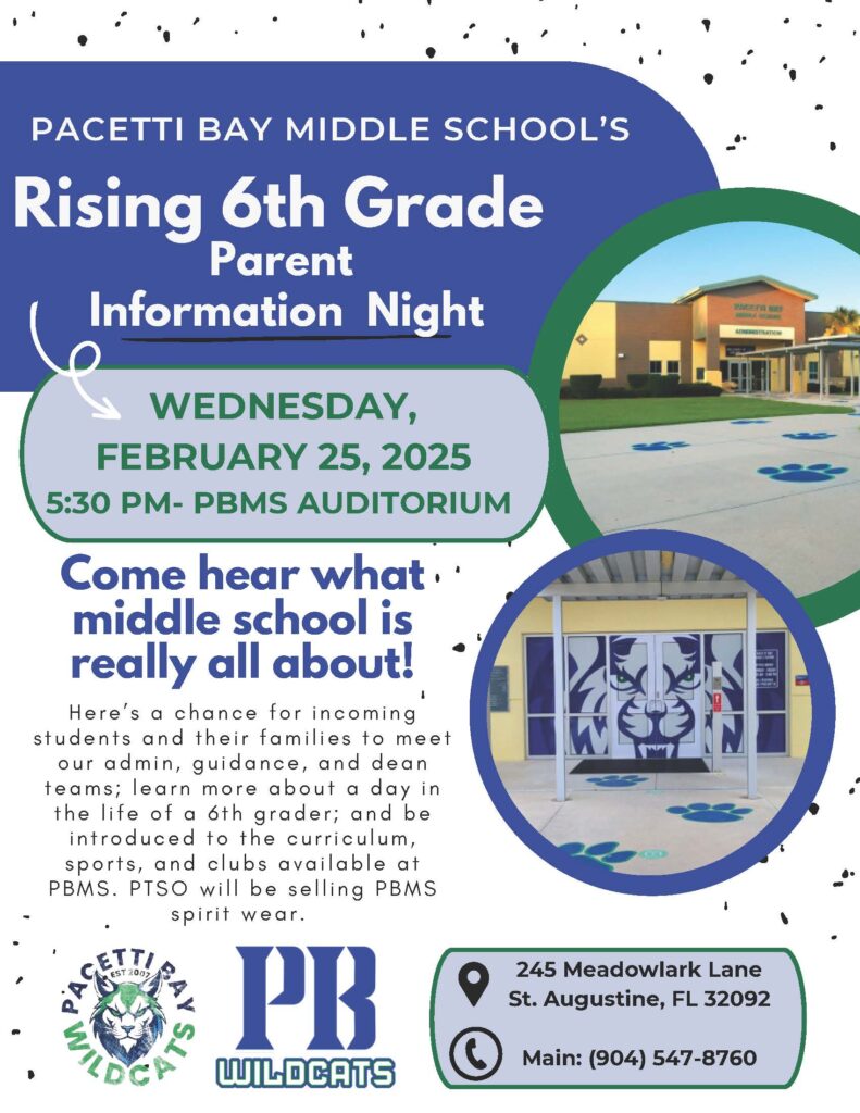 PBMS Rising 6th grade flyer